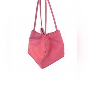 Genuine leather Elegant Pink Leather bucket Bag